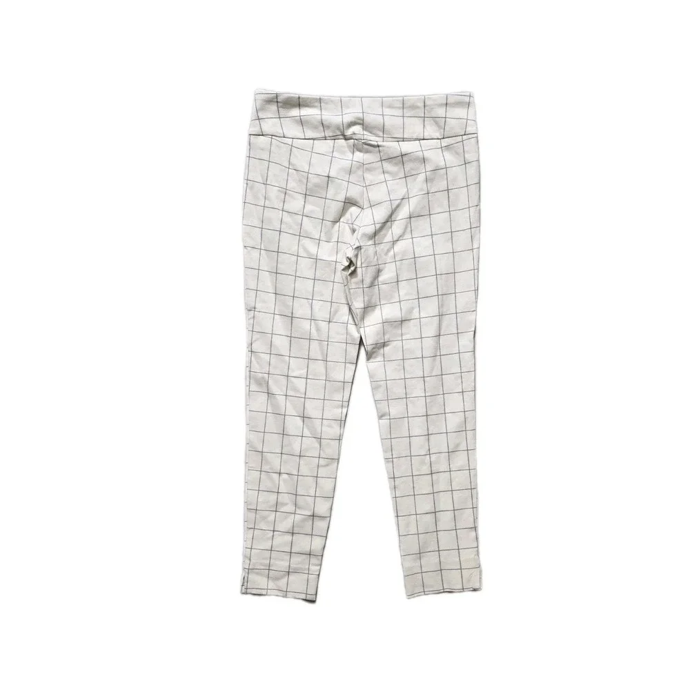 ZAC & RACHEL Women's Pants Checker Plaid Rayon Size‎ M White